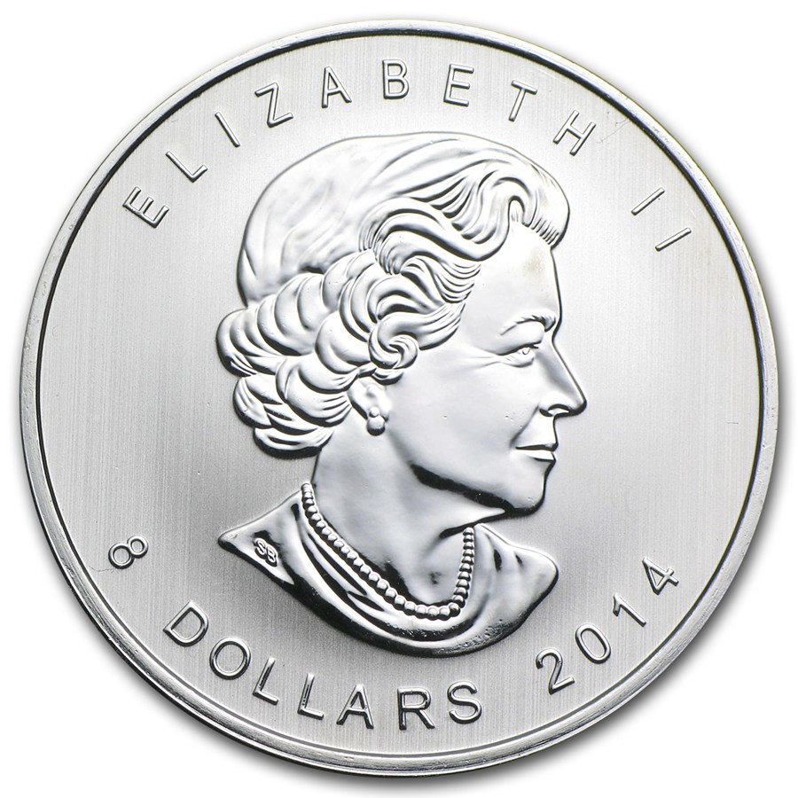 Silver Elizabeth II 8 dollar coin 2014