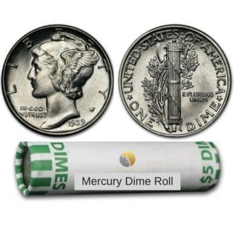 Silver United States Mercury Dime Random Year