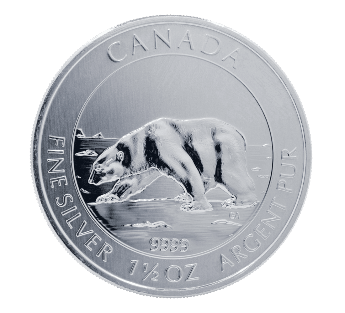 Silver Canadian Polar Bear 1-1/2 Ounce Coin