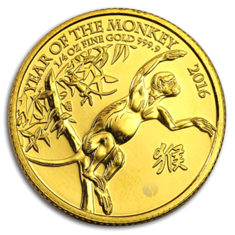 Gold Great Britain Year of The Monkey 1/4 Ounce Coin