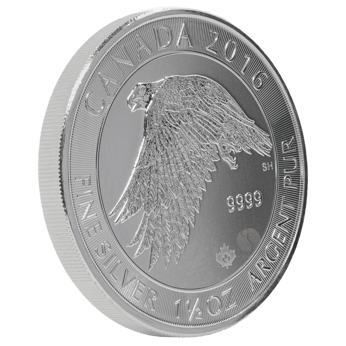 Silver Canadian Gyrfalcon coin