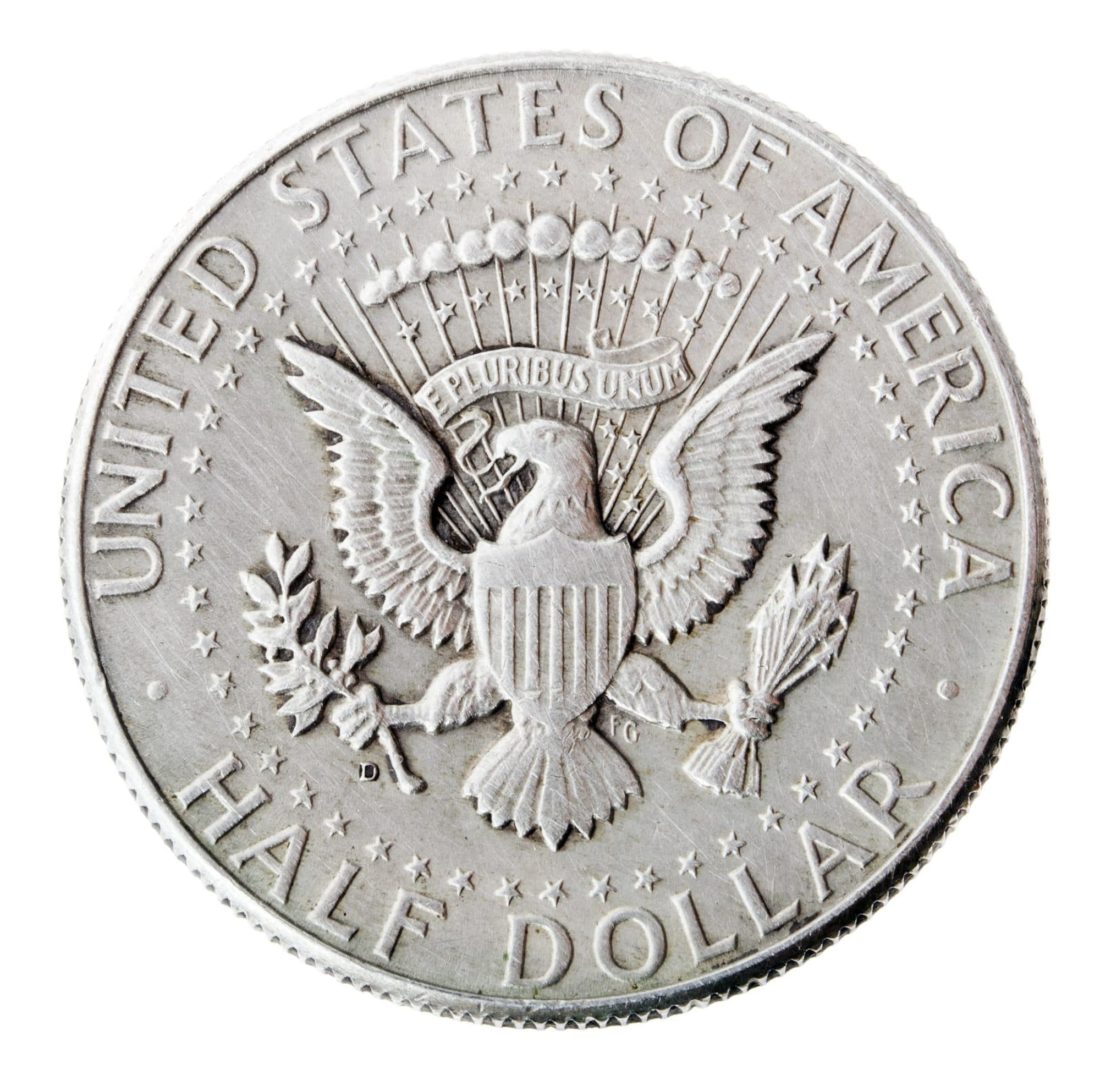 Silver United States Kennedy Half-Dollar 90% Circulated