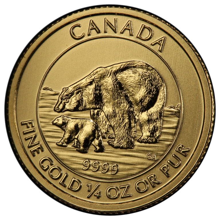 Gold Canadian Polar Bear & Cub 1/4 Ounce Coin - GSI Exchange