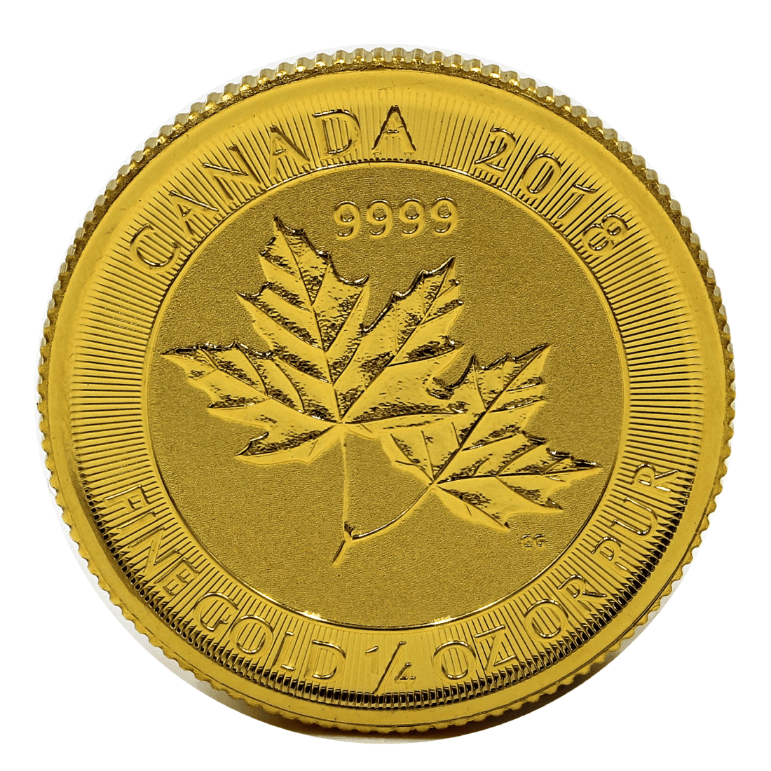Twin Maple Leaf Gold 24KT .9999 Fine 1/4 ounce