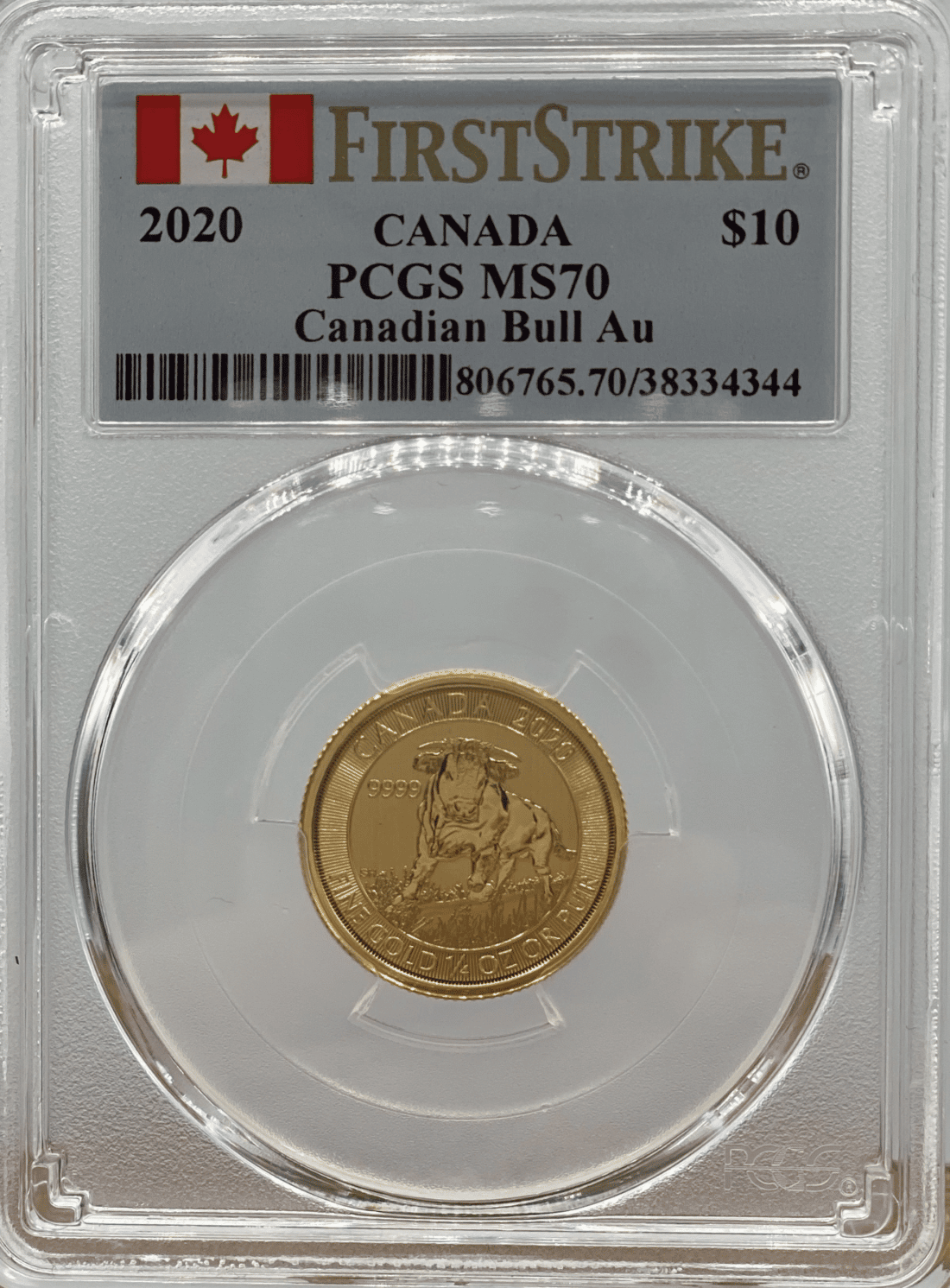 Gold Canadian Bull 1/4 Ounce Coin