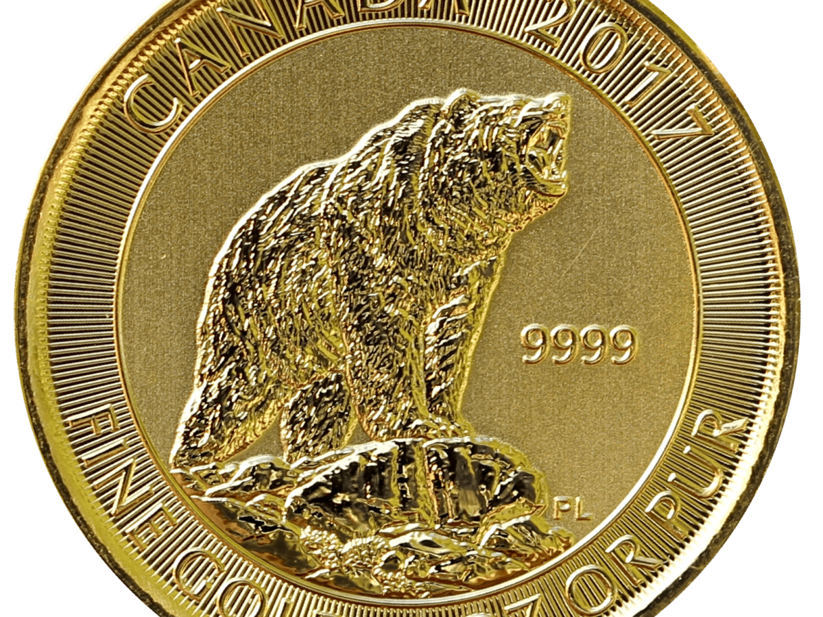 Gold Canadian Grizzly Bear Coin 1 3rd Ounce GSI Exchange