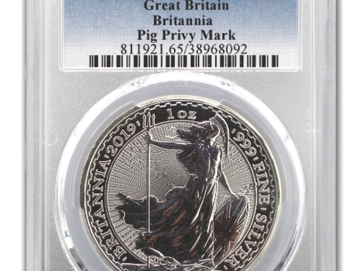 Silver Great Britain Britannia 1 oz. MS-65 2019 Year of the Pig