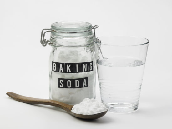 A jar of baking soda.