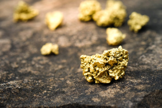 Gold in raw form.