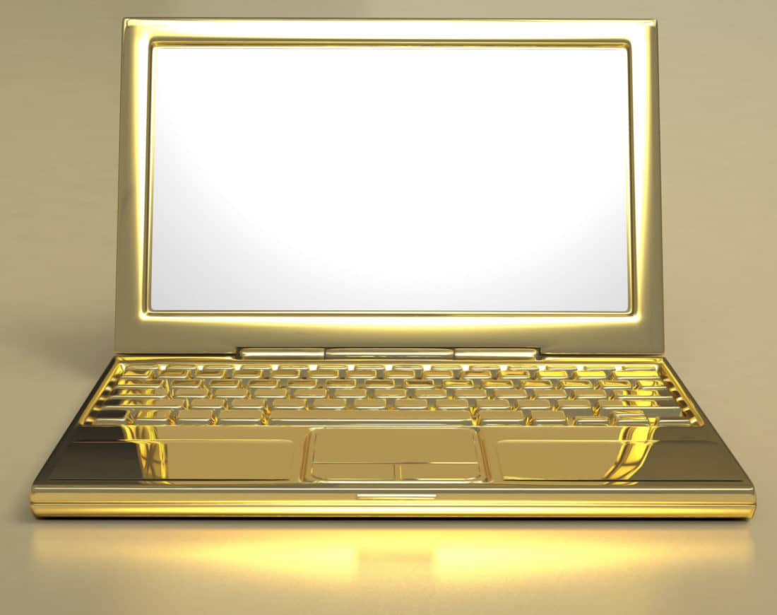 A gold computer.