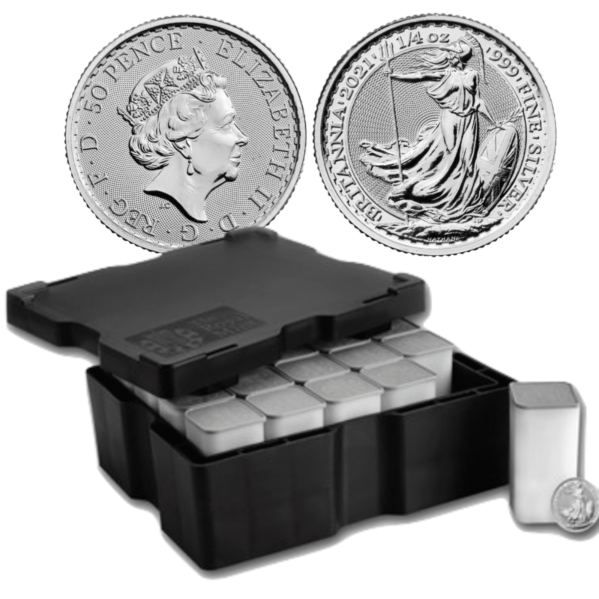 Silver Royal Mint Britannia 1/4 oz. 2021 Gem/BU - Monster Box