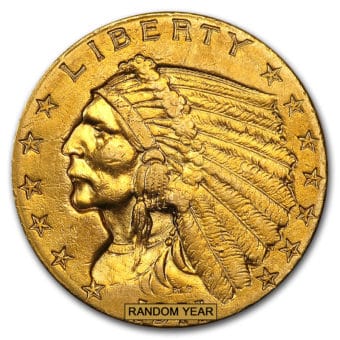 $2.5 Gold Indian Quarter Eagle - Cleaned/Low Grade