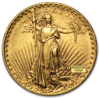 $20 Gold Saint-Gaudens Double Eagle - AU