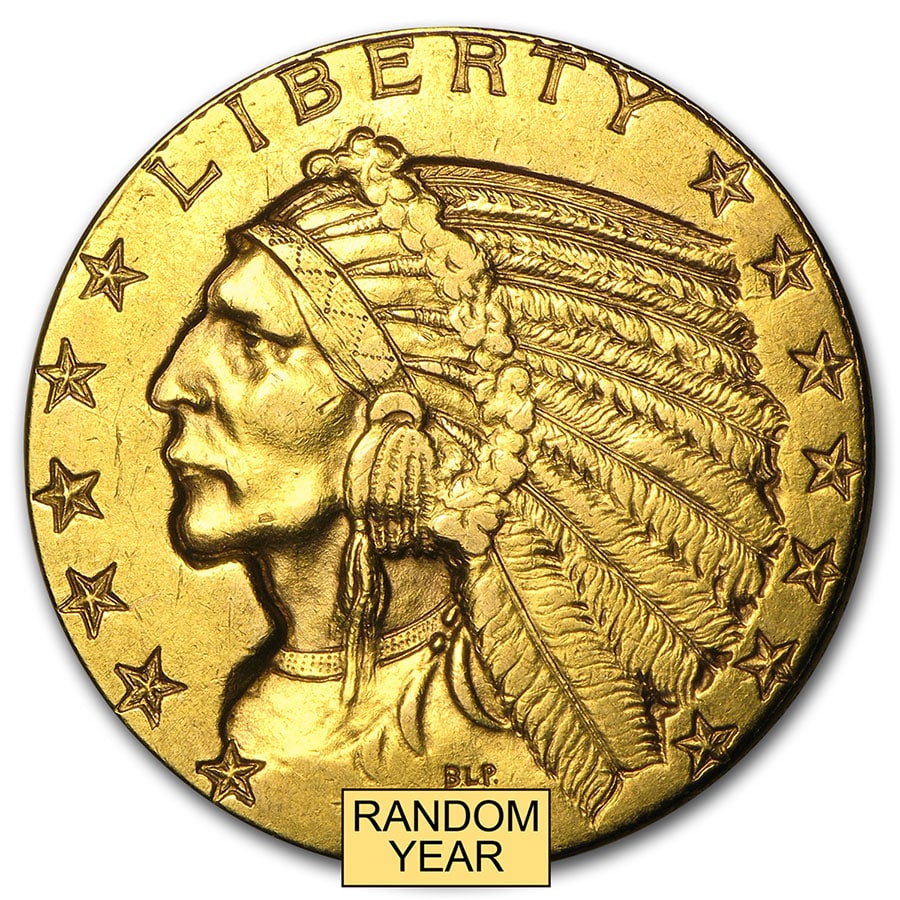$5 Gold Indian Half Eagle - Cleaned/Low Grade