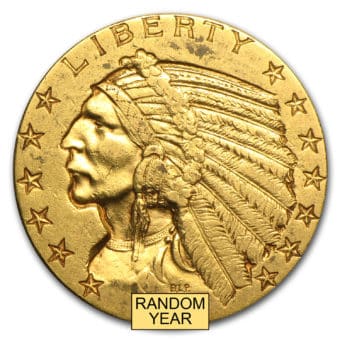 $5 Gold Indian Half Eagle - XF