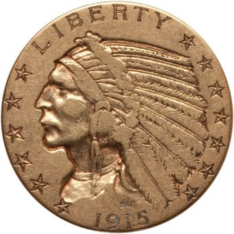 $5 Gold Indian Half Eagle - VF