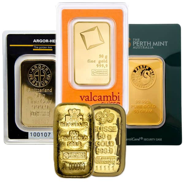 Gold Premium Hallmark Bar .9999 50 Grams - GSI Exchange