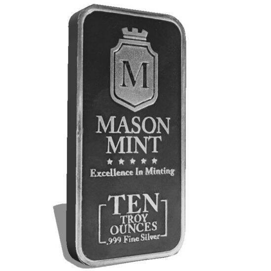 10 oz Mason Mint Silver Bar (.999 Fine) GSI Exchange