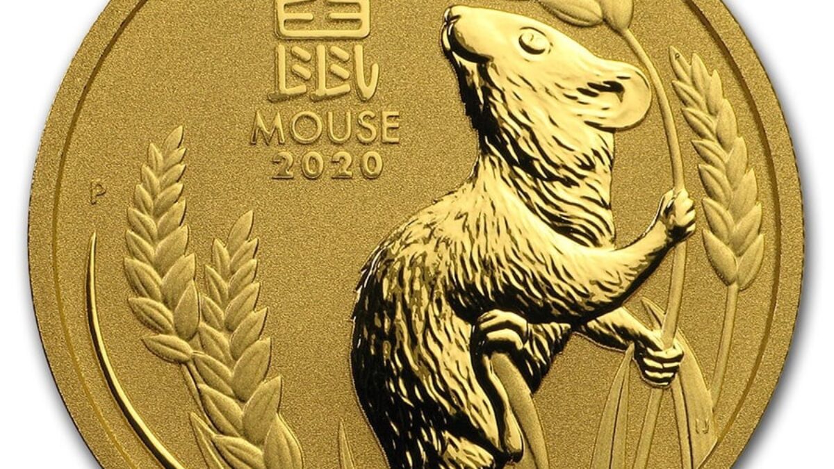 2020 1 oz Australia Gold Lunar Mouse BU - Series III - GSI