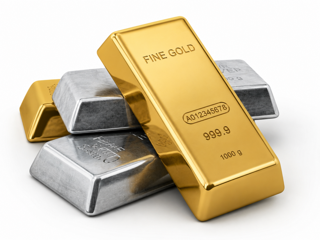 Gold and silver bullion bars representing the gold weekly recap after a volatile trading week driven by inflation, Federal Reserve policy, and Middle East tensions.