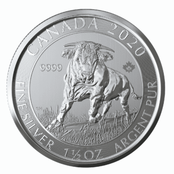 Silver Canadian Bull 1-1/2 Ounce Coin