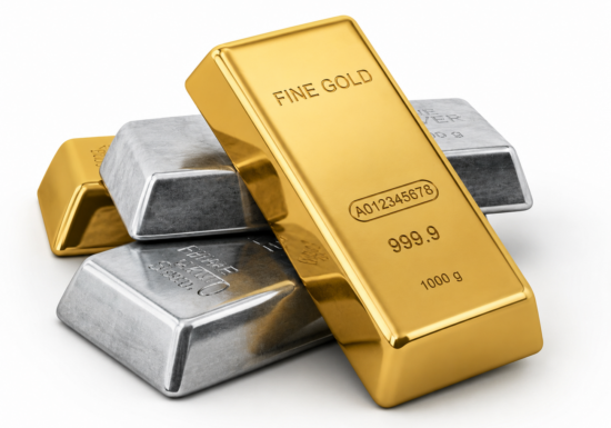 Gold and silver bullion bars representing the gold weekly recap after a volatile trading week driven by inflation, Federal Reserve policy, and Middle East tensions.