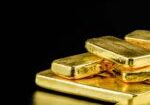 Close,Up,Pure,Gold,Bar,Ingot,Put,On,The,Black