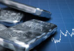 3d,Illustration,Of,Silver,Bullion,Bars,Over,A,Blue,Background